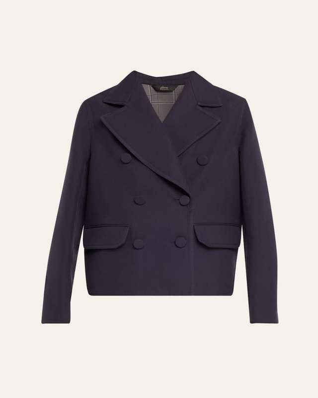 Double-Breasted Cotton Peacoat